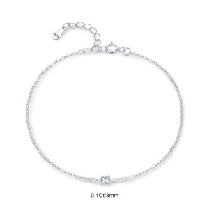 925 Sterling Silver Moissanite Stone Bracelet 110400014 925 Sterling Silver Moissanite Stone Bracelet 110400014