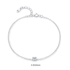 925 Sterling Silver Moissanite Stone Bracelet 110400014 925 Sterling Silver Moissanite Stone Bracelet 110400014