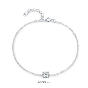 925 Sterling Silver Moissanite Stone Bracelet 110400014 925 Sterling Silver Moissanite Stone Bracelet 110400014