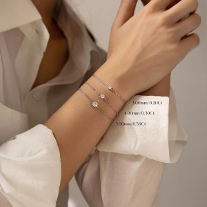925 Sterling Silver Moissanite Stone Bracelet 110400014 925 Sterling Silver Moissanite Stone Bracelet 110400014