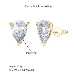 925 Sterling Silver Teardrop Moissanite Jewelry Set 110600001 925 Sterling Silver Teardrop Moissanite Jewelry Set 110600001