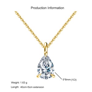925 Sterling Silver Teardrop Moissanite Jewelry Set 110600001 925 Sterling Silver Teardrop Moissanite Jewelry Set 110600001