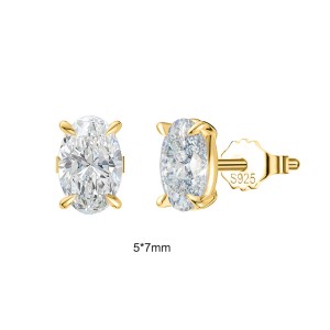 925 Sterling Silver Oval Moissanite Jewelry Set 110600002