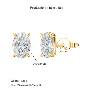 925 Sterling Silver Oval Moissanite Jewelry Set 110600002