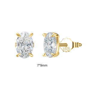 925 Sterling Silver Oval Moissanite Jewelry Set 110600002