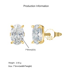 925 Sterling Silver Oval Moissanite Jewelry Set 110600002