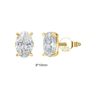 925 Sterling Silver Oval Moissanite Jewelry Set 110600002