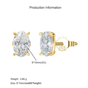 925 Sterling Silver Oval Moissanite Jewelry Set 110600002