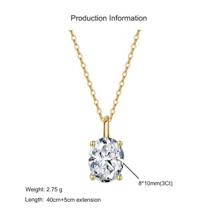 925 Sterling Silver Oval Moissanite Jewelry Set 110600002