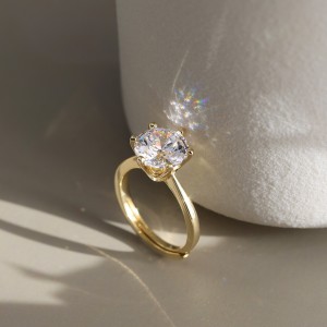 925 Sterling Silver Six Prong Round Moissanite Jewelry Set 110600003