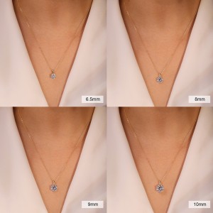 925 Sterling Silver Six Prong Round Moissanite Jewelry Set 110600003