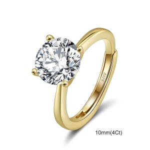 925 Sterling Silver Four Prong Round Moissanite Jewelry Set 110600004