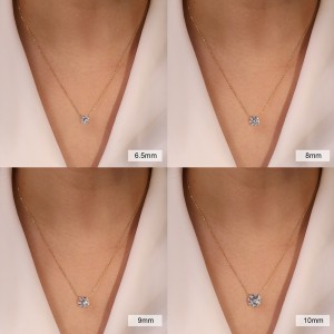 925 Sterling Silver Four Prong Round Moissanite Jewelry Set 110600004