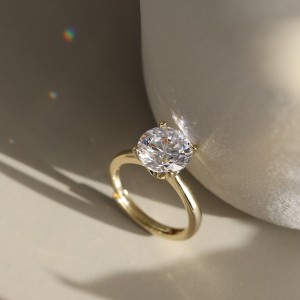 925 Sterling Silver Four Prong Round Moissanite Jewelry Set 110600004