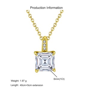 925 Sterling Silver Asscher-Cut Moissanite Jewelry Set 110600005 925 Sterling Silver Asscher-Cut Moissanite Jewelry Set 110600005