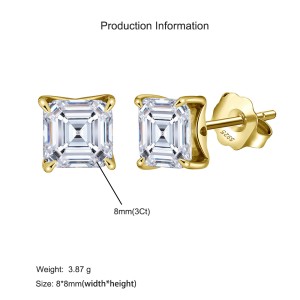 925 Sterling Silver Asscher-Cut Moissanite Jewelry Set 110600005 925 Sterling Silver Asscher-Cut Moissanite Jewelry Set 110600005