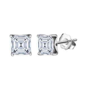 925 Sterling Silver Asscher-Cut Moissanite Jewelry Set 110600005 925 Sterling Silver Asscher-Cut Moissanite Jewelry Set 110600005