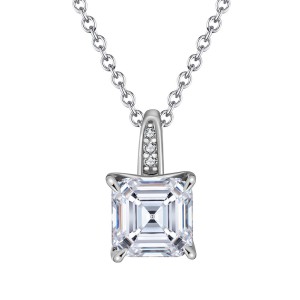 925 Sterling Silver Asscher-Cut Moissanite Jewelry Set 110600005 925 Sterling Silver Asscher-Cut Moissanite Jewelry Set 110600005
