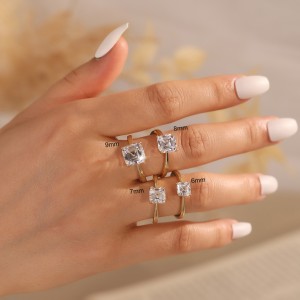 925 Sterling Silver Asscher-Cut Moissanite Jewelry Set 110600005 925 Sterling Silver Asscher-Cut Moissanite Jewelry Set 110600005