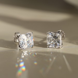 925 Sterling Silver Asscher-Cut Moissanite Jewelry Set 110600005 925 Sterling Silver Asscher-Cut Moissanite Jewelry Set 110600005