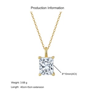 925 Sterling Silver Princess-Cut Moissanite Jewelry Set 110600006