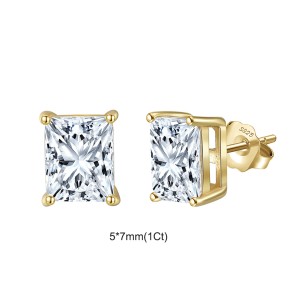 925 Sterling Silver Princess-Cut Moissanite Jewelry Set 110600006