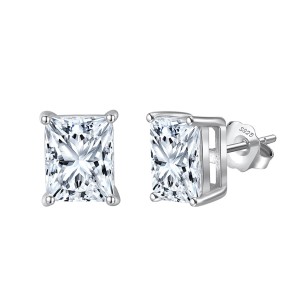925 Sterling Silver Princess-Cut Moissanite Jewelry Set 110600006