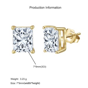 925 Sterling Silver Princess-Cut Moissanite Jewelry Set 110600006
