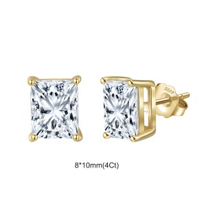 925 Sterling Silver Princess-Cut Moissanite Jewelry Set 110600006