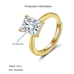 925 Sterling Silver Princess-Cut Moissanite Jewelry Set 110600006