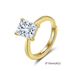 925 Sterling Silver Princess-Cut Moissanite Jewelry Set 110600006