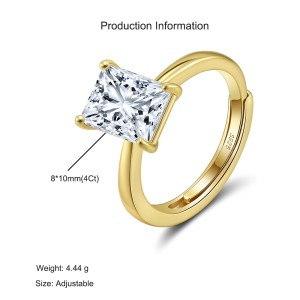 925 Sterling Silver Princess-Cut Moissanite Jewelry Set 110600006