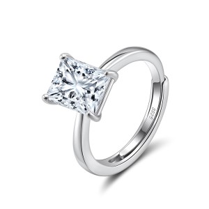 925 Sterling Silver Princess-Cut Moissanite Jewelry Set 110600006