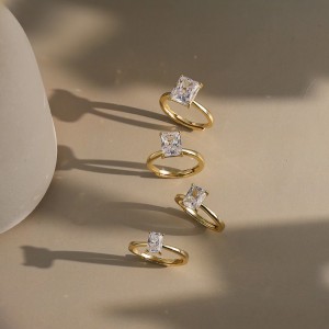 925 Sterling Silver Princess-Cut Moissanite Jewelry Set 110600006