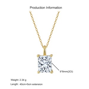 925 Sterling Silver Princess-Cut Moissanite Jewelry Set 110600006