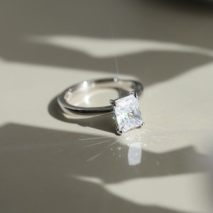 925 Sterling Silver Princess-Cut Moissanite Jewelry Set 110600006