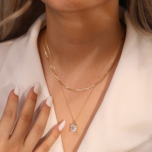 925 Sterling Silver Princess-Cut Moissanite Jewelry Set 110600006