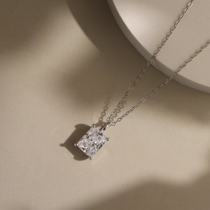 925 Sterling Silver Princess-Cut Moissanite Jewelry Set 110600006
