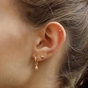 3pcs Zirconia Sterling Silver Sunflower Stud Earring Sets 140100006 3pcs Zirconia Sterling Silver Sunflower Stud Earring Sets 140100006