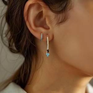 925 Sterling Silver Vintage Turquoise Earring Set 140100014