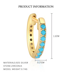 925 Sterling Silver Vintage Turquoise Earring Set 140100014