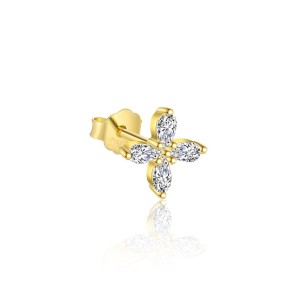 S925 Zirconia Four Leaf Clover Earring Set 140100015