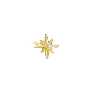 925 Sterling Silver Zirconia Star Earring Set 140100016