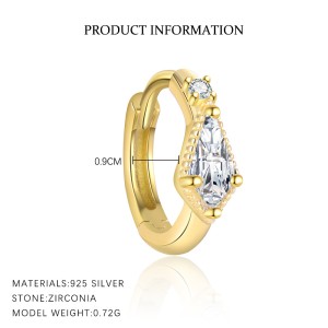 925 Sterling Silver Geometric Zirconia Earring Set 140100017