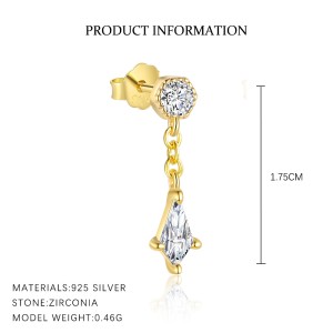 925 Sterling Silver Geometric Zirconia Earring Set 140100017