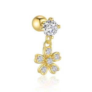 925 Sterling Silver Blooming Flower Earring Set 140100019