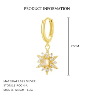 925 Sterling Silver Zirconia Star Opal Earring Set 140100020