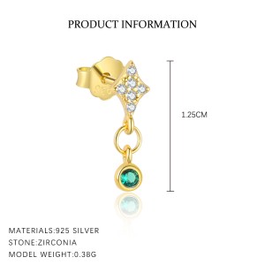 925 Sterling Silver Green Zirconia Earring Set 140100021
