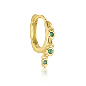 925 Sterling Silver Green Zirconia Earring Set 140100021