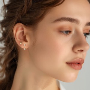 S925 Star Zirconia Stud Earring Set 140100024